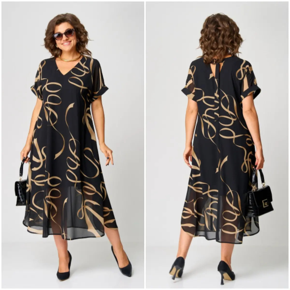 Hanna | Elegancka Sukienka Chiffonowa
