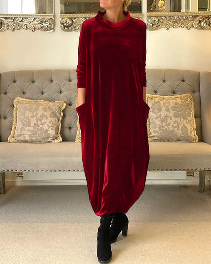 Eliza | Welurowa Sukienka Maxi
