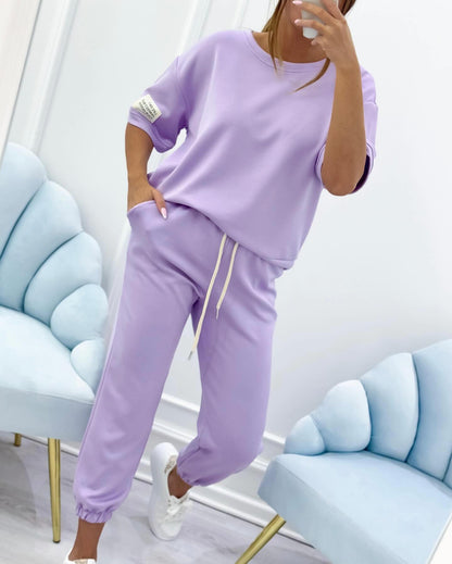 MIMI | Stylowy Zestaw z Krótkim Rękawem