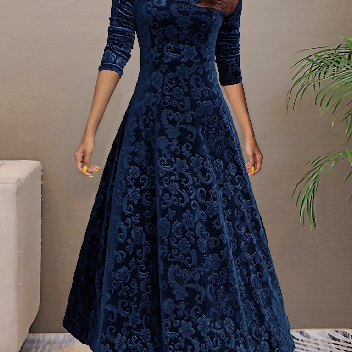 Adrianna | Sukienka Elegancji z Aksamitnego Materiału na Święta