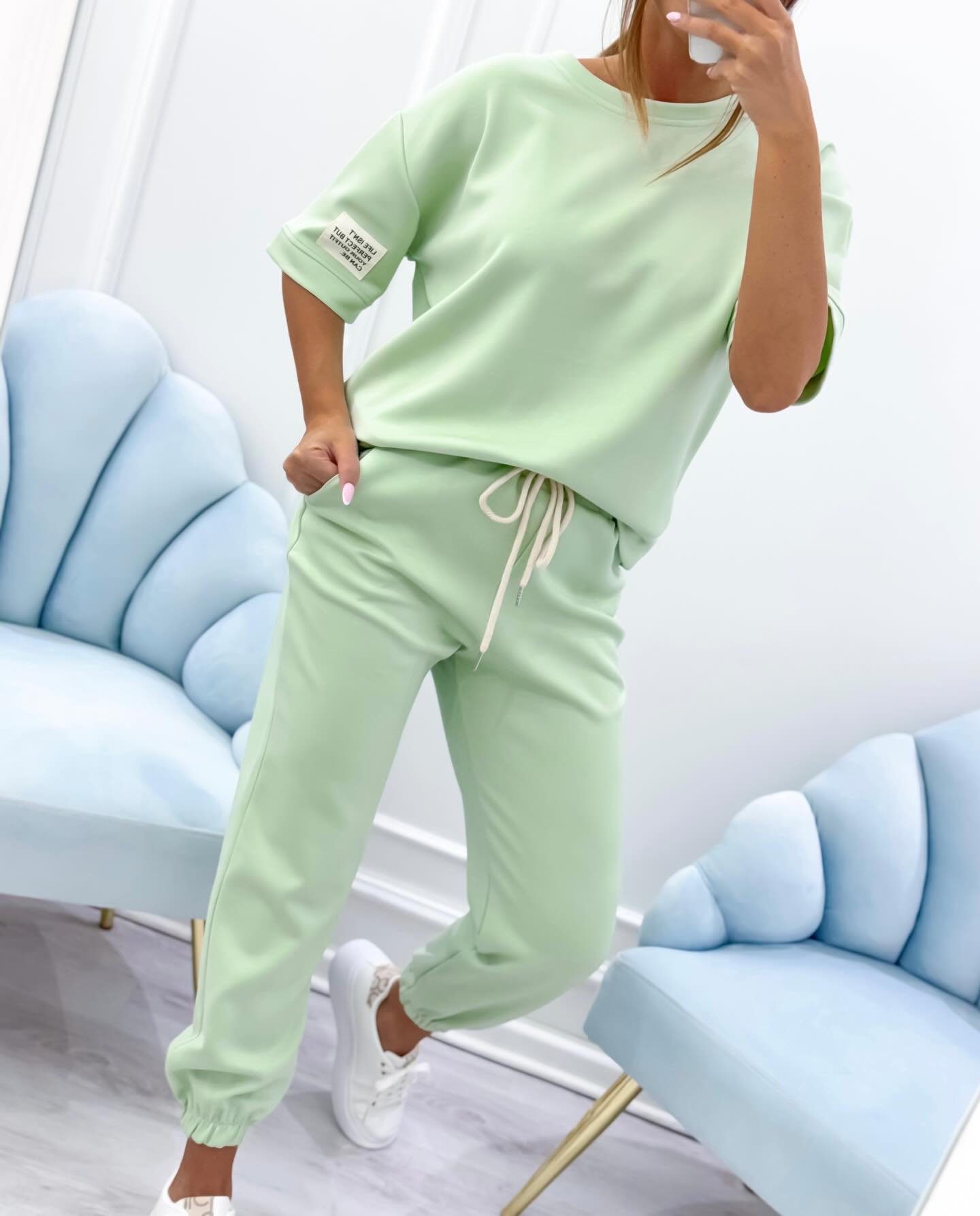 MIMI | Stylowy Zestaw z Krótkim Rękawem