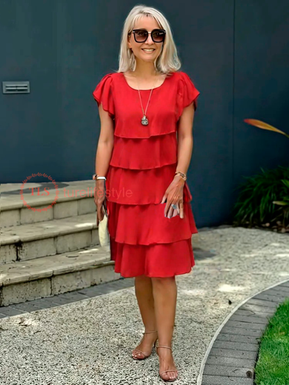 Edyta | Luźna Sukienka Chiffonowa