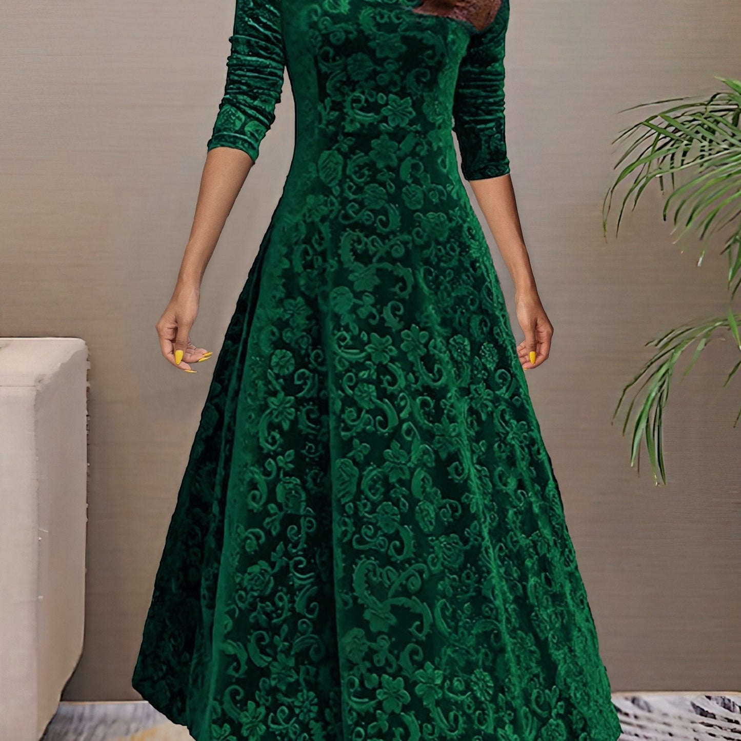 Adrianna | Sukienka Elegancji z Aksamitnego Materiału na Święta
