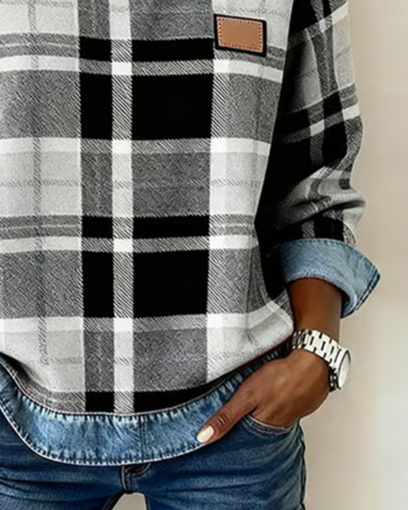 Wanda | Bluza z patchworkowym wzorem