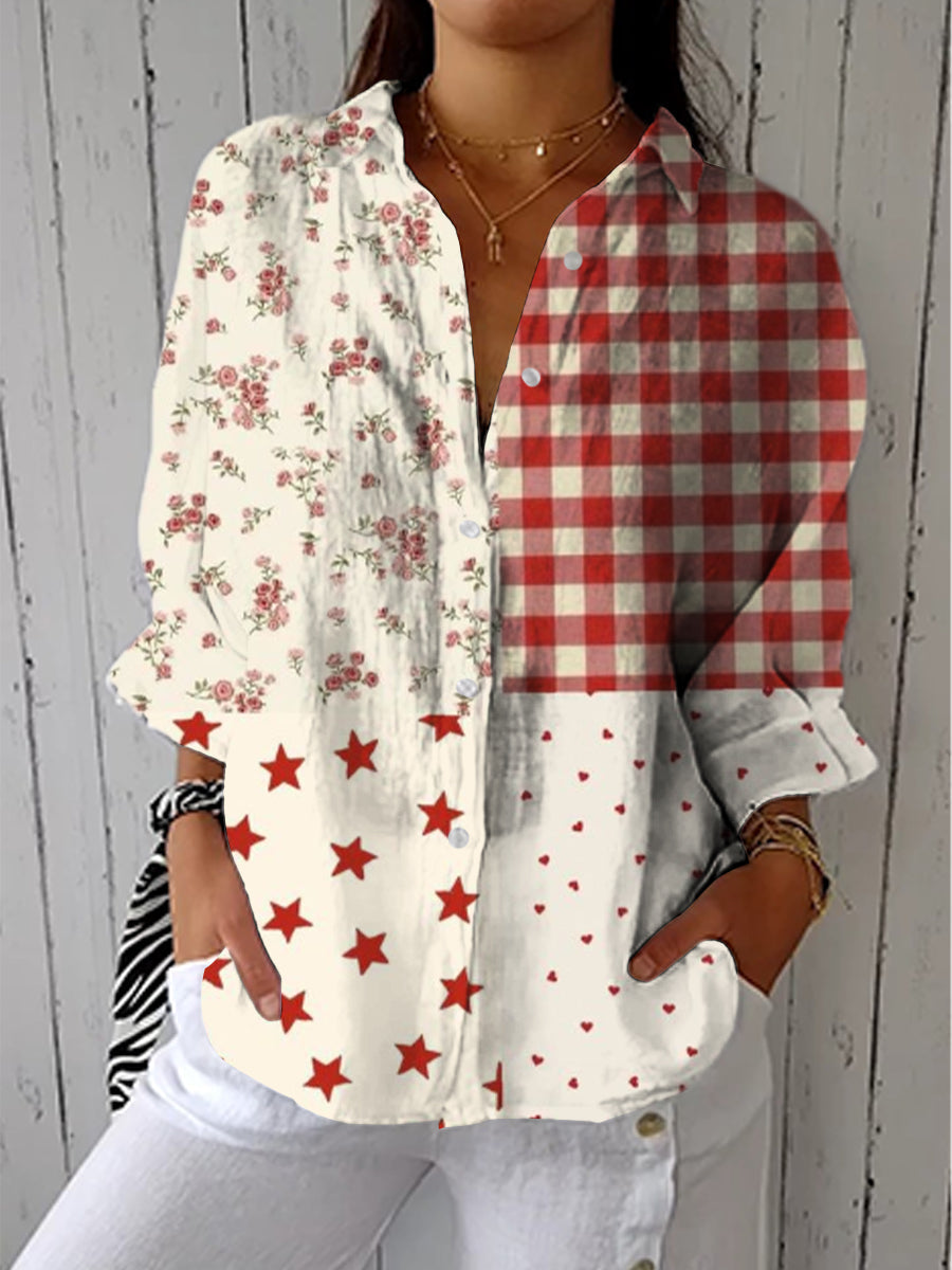 Elise | Bluzka w Stylu Wiejskim z Patchworkiem