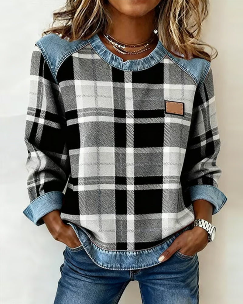 Wanda | Bluza z patchworkowym wzorem