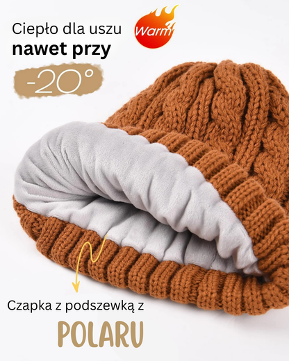 Zimowy elegancki zestaw czapka-szal-rękawiczki