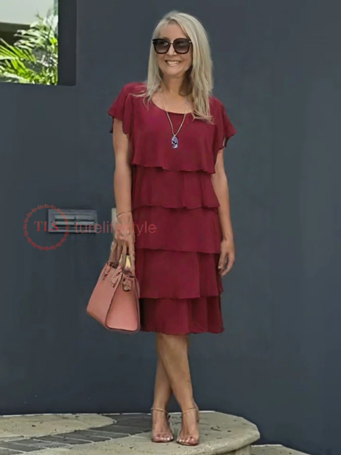 Edyta | Luźna Sukienka Chiffonowa