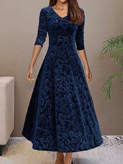 Adrianna | Sukienka Elegancji z Aksamitnego Materiału na Święta