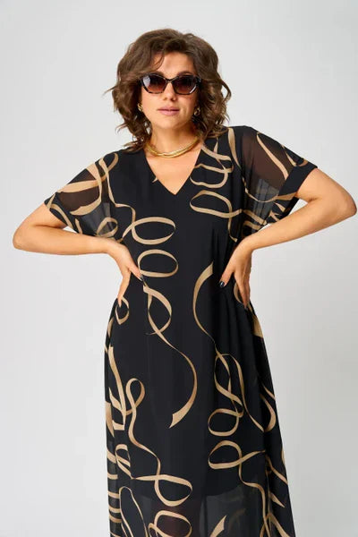 Hanna | Elegancka Sukienka Chiffonowa