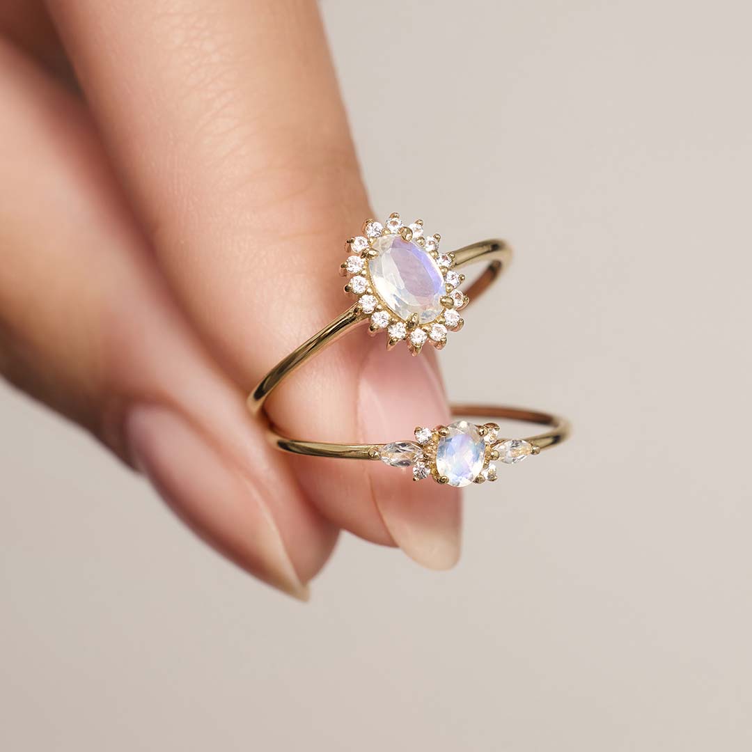 Lioravelle | Fioletowy Pierścionek Diamentowy 18k Złoto