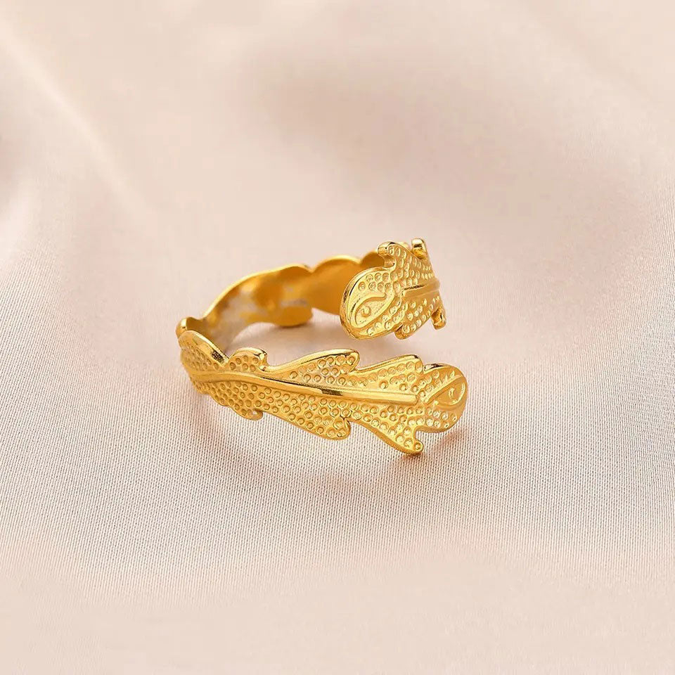 Janirelle | Pierścionek koralowy 18K Złoto