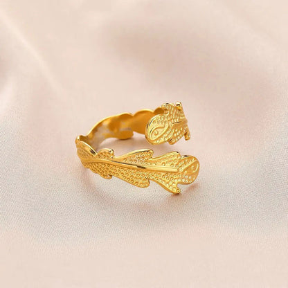 Janirelle | Pierścionek koralowy 18K Złoto