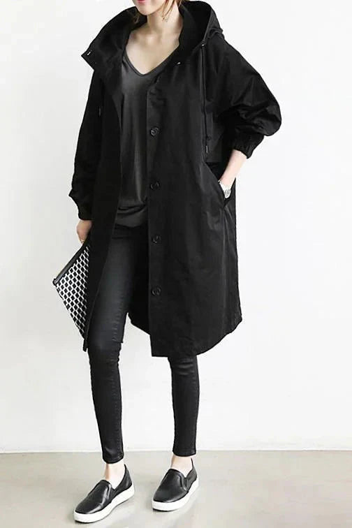 DORO | Oversized płaszcz trench z kapturem