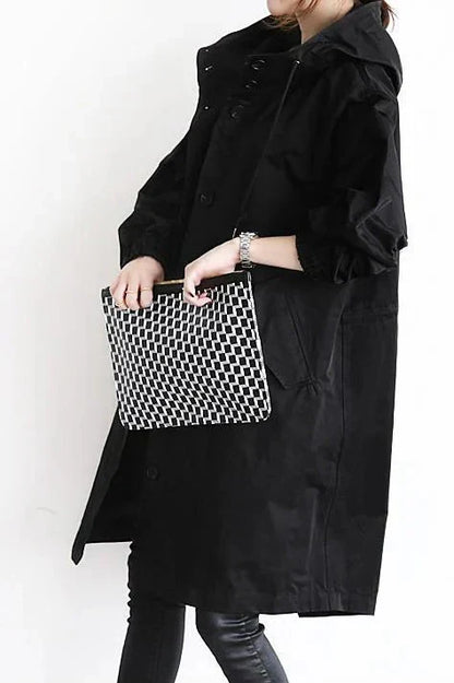 DORO | Oversized płaszcz trench z kapturem