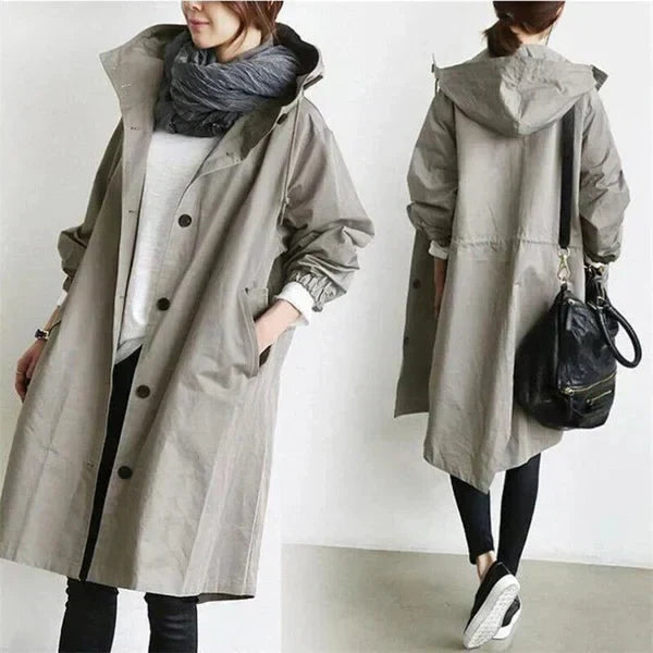 DORO | Oversized płaszcz trench z kapturem