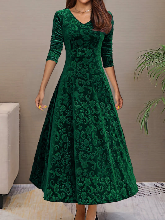 Adrianna | Sukienka Elegancji z Aksamitnego Materiału na Święta