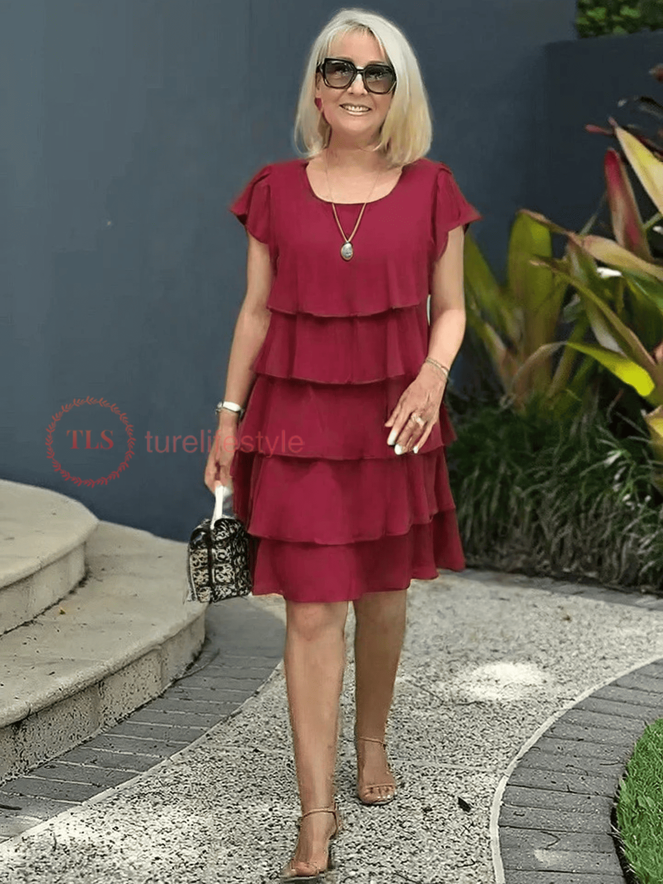 Edyta | Luźna Sukienka Chiffonowa