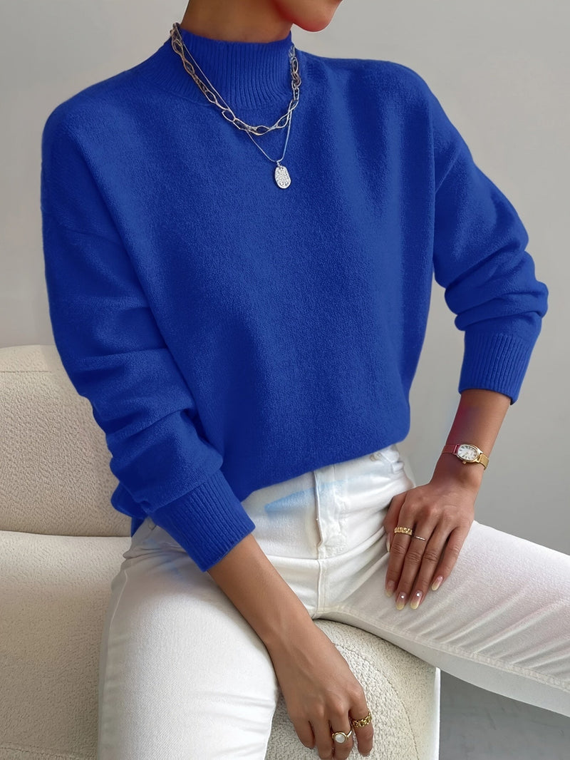 JEANINE | Wygodny Sweter z Wysokim Kołnierzem