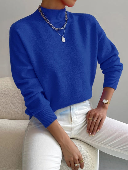 JEANINE | Wygodny Sweter z Wysokim Kołnierzem