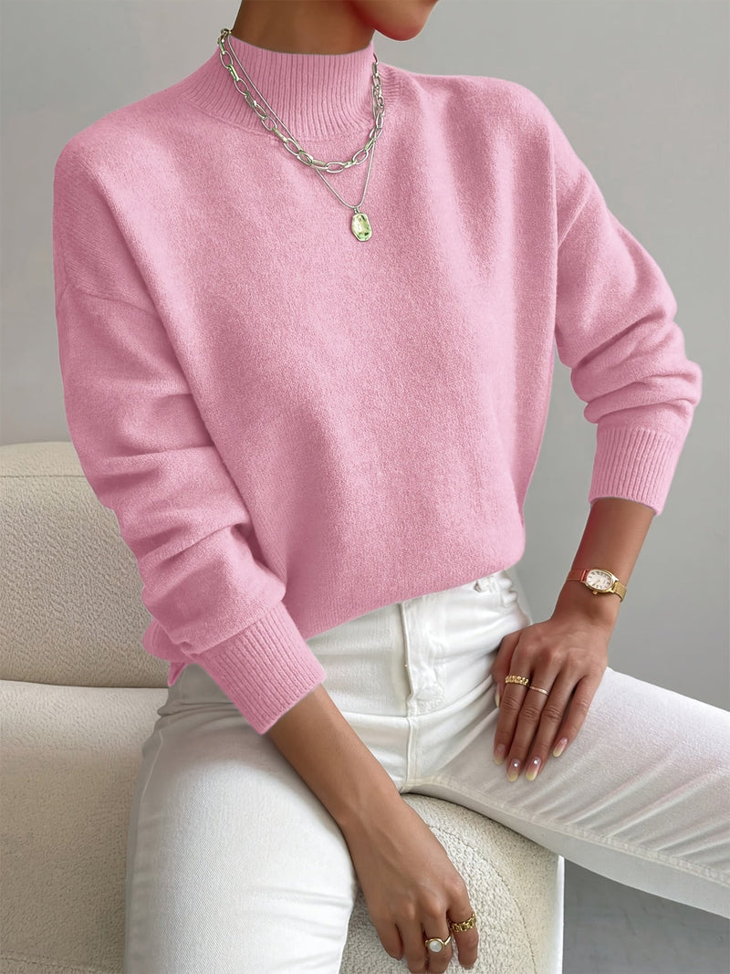 JEANINE | Wygodny Sweter z Wysokim Kołnierzem