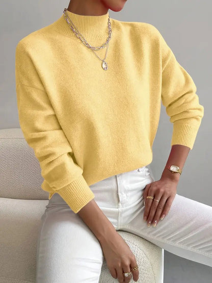 JEANINE | Wygodny Sweter z Wysokim Kołnierzem